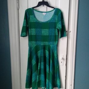 LuLaRoe Large green Nicole Dress